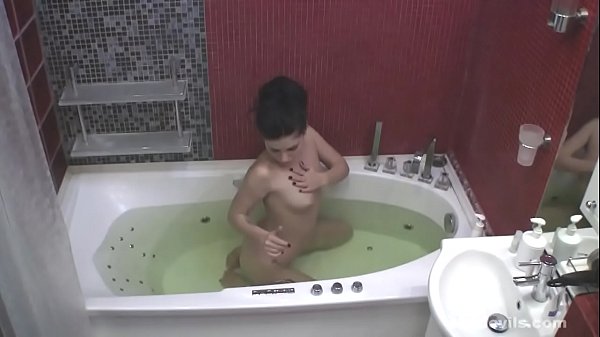 Puffy nippled dream teen Aurora slippery in the bath tub