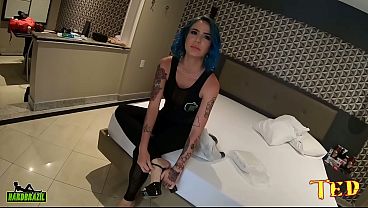 Mila Noir getting ready before recording backstage