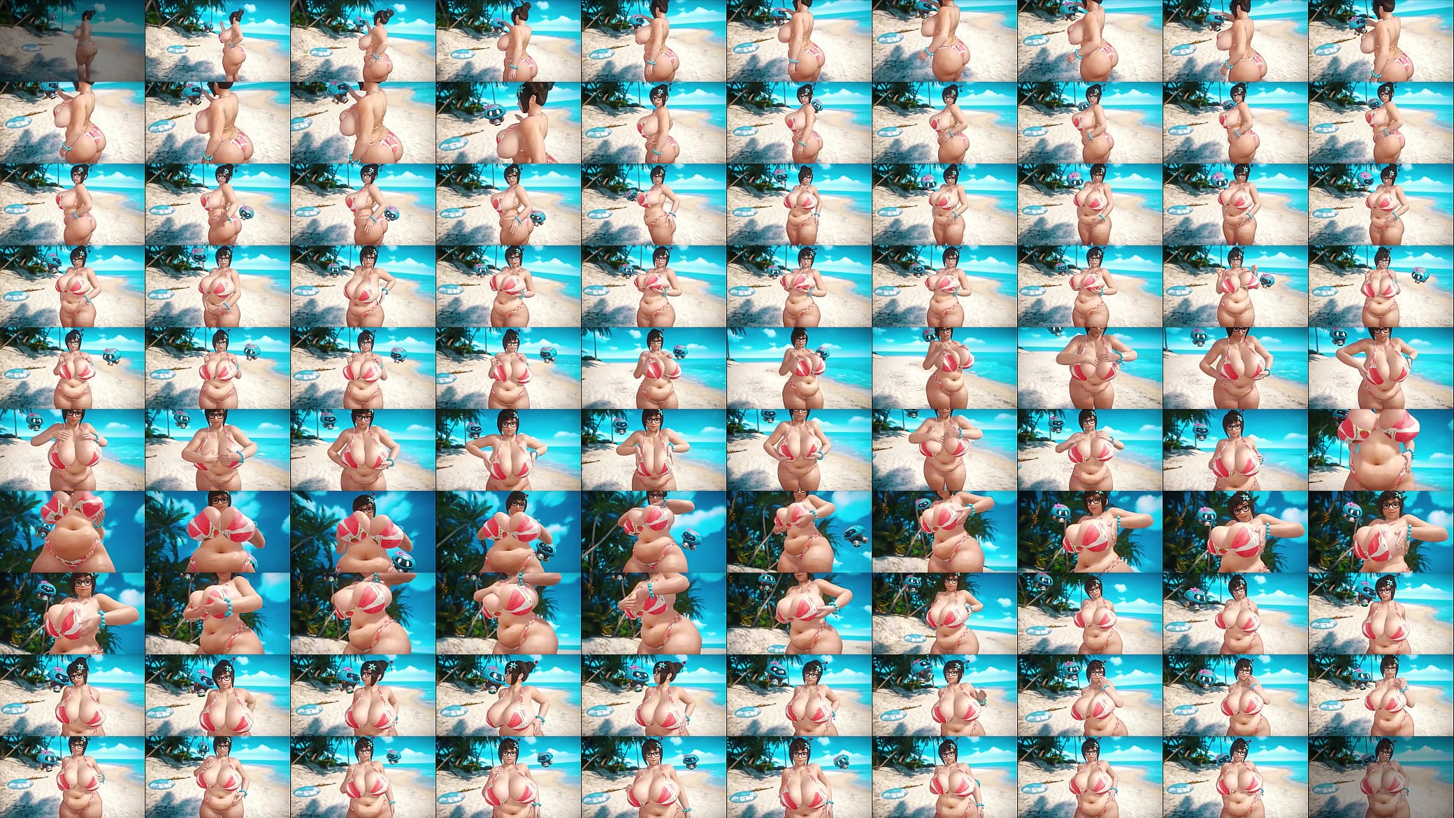 Bbw sfm mei overwatch beach bikini 预览图