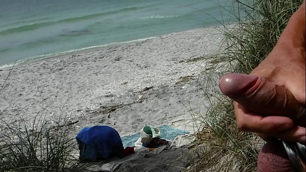 Download Video - Public beach jerk off with big load of cum&period;