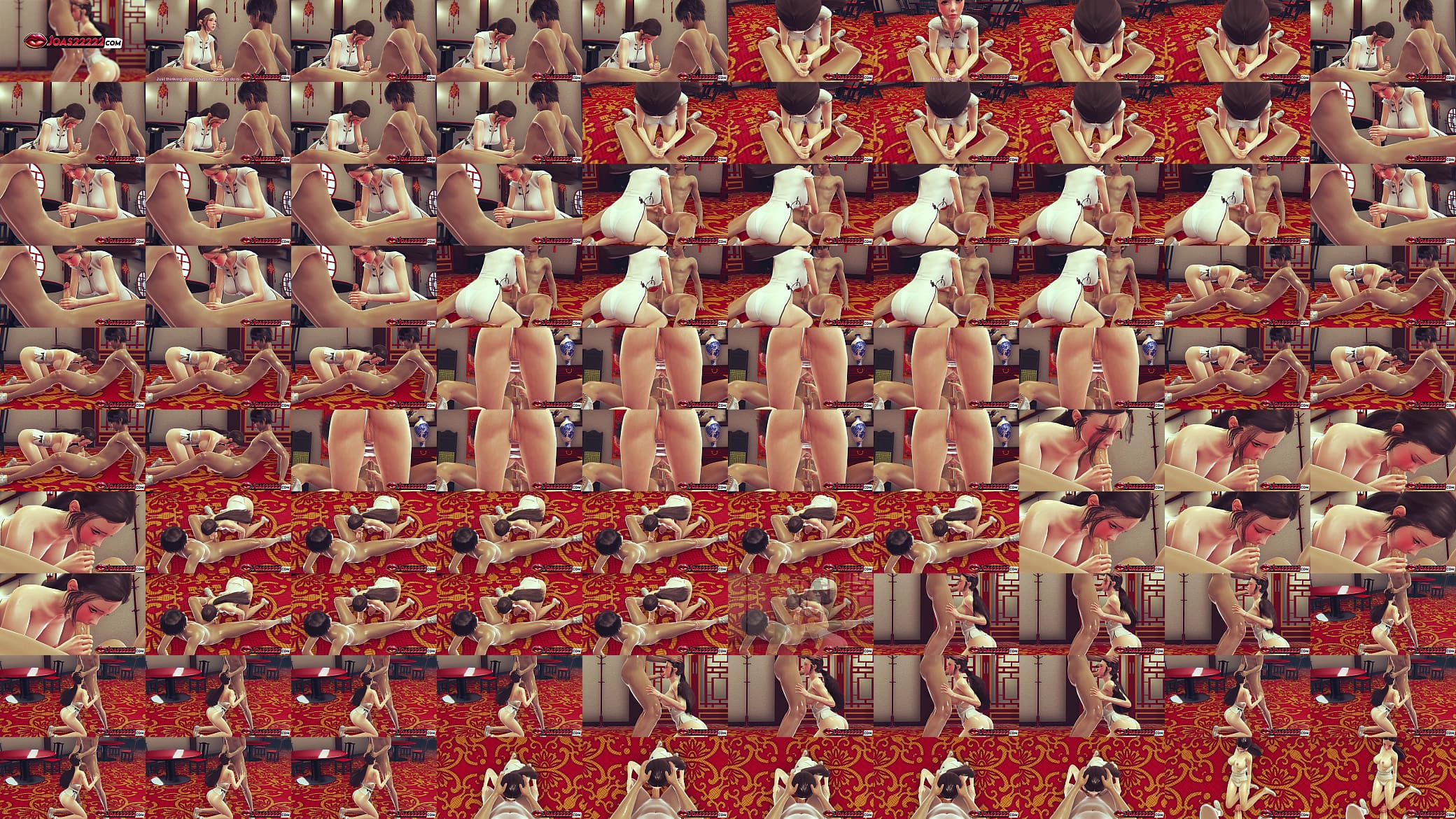 Hot Asian Busty Girl 3D Hentai In Chineese Room &ndash; White Traditional Dress Blowjob Service in Chinese Room, Deepthroat and Cum All Over Her 预览图