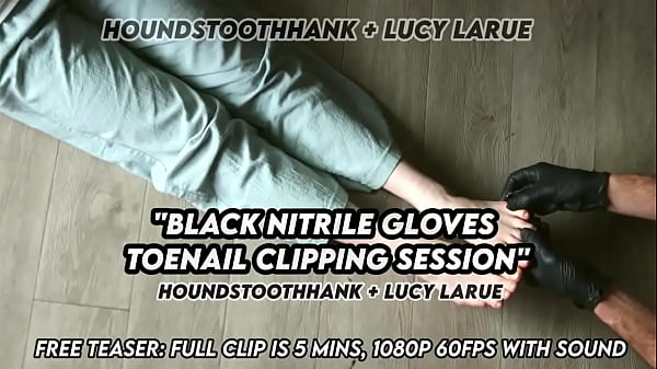 Black Nitrile Gloves Toenail Clipping Session 10 sec
