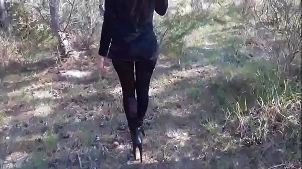High heels and walking in the woods