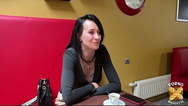 Emilie, a dark-haired beauty, wants a nice, veiny cock.