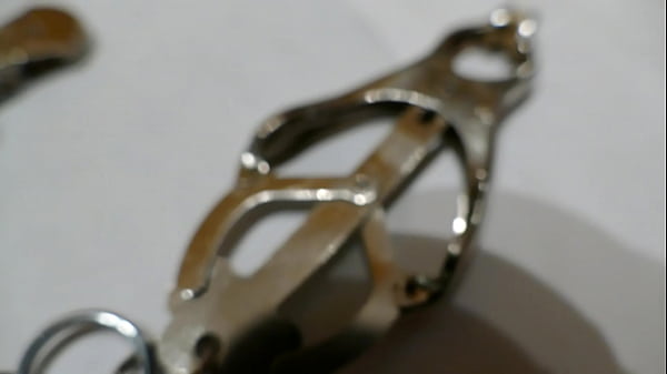 my nipple clamps for christmas  pleasure all day long for my mistress