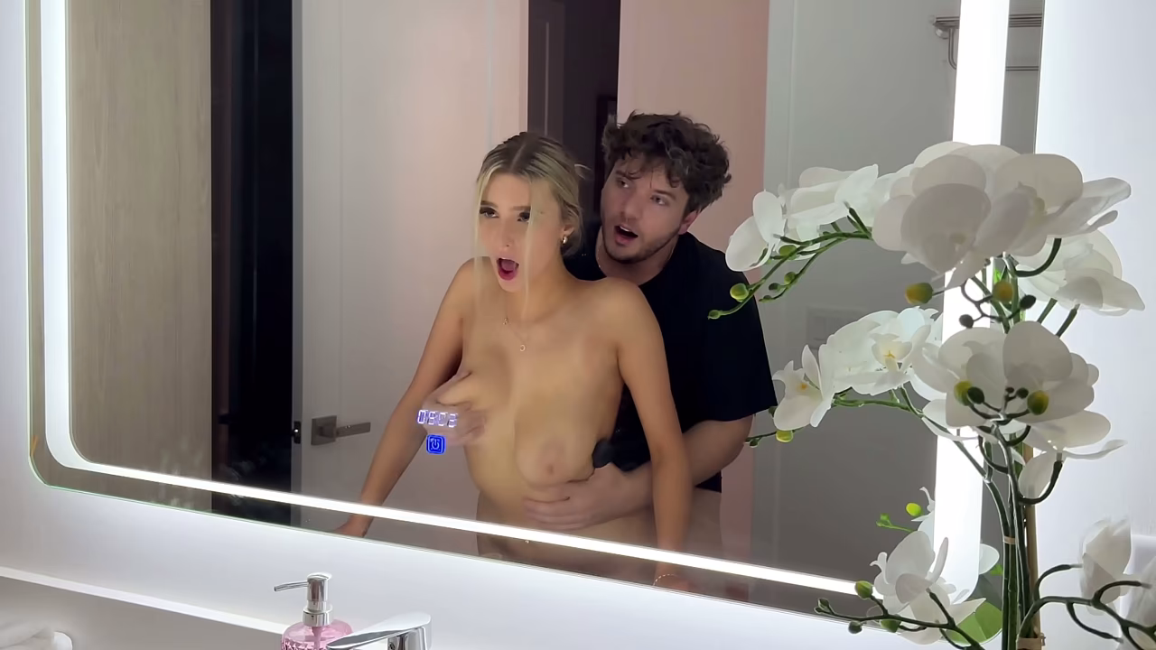 All Natural Big Tits Blonde Fucked In Front Of Mirror - Cas Summer - Luke Cooper