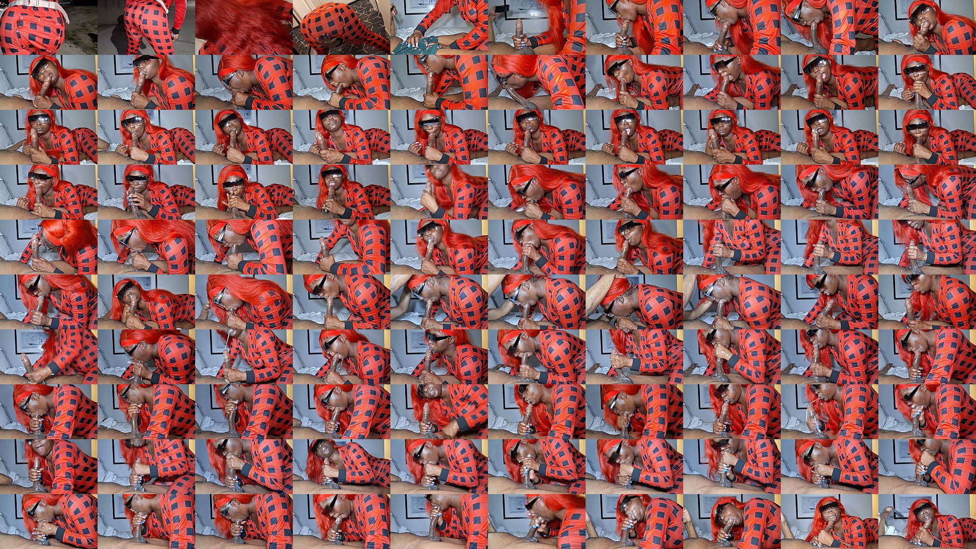 DarkChocolateBarbie bj in her plaid onesie on o.f live 预览图