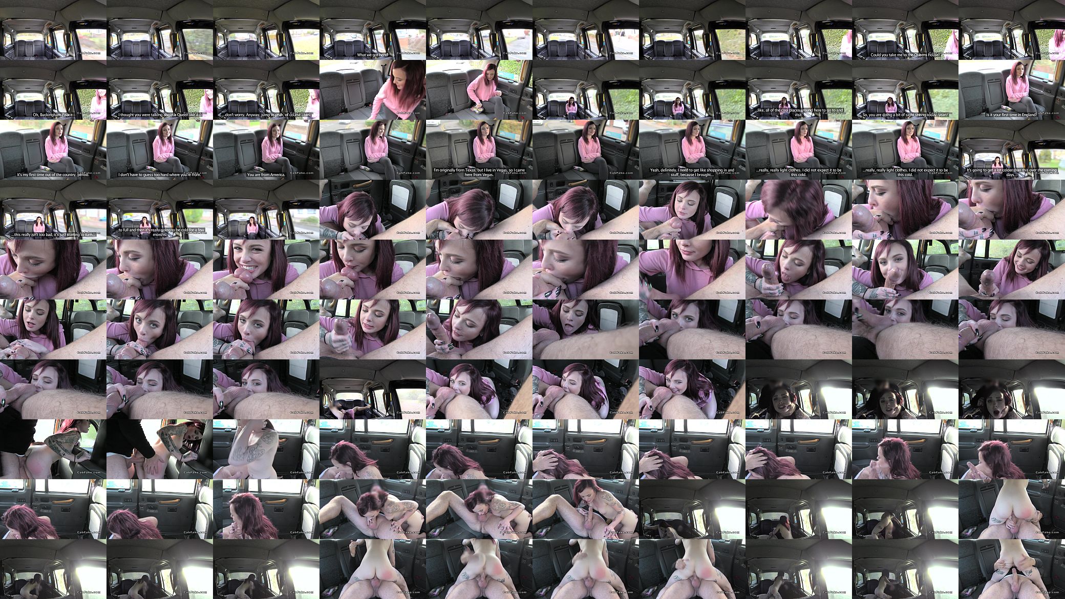 Petite redhead American babe fucks in fake cab 预览图