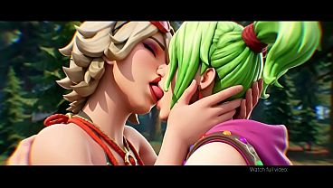 Joni x Zoey lesbian kissing (Fortnite /AI generated)