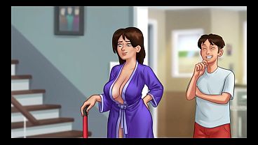 The stepmom gets an incredible rush from the forbidden tryst as her stepson's heavy balls smack hard against her huge ass. summer time saga