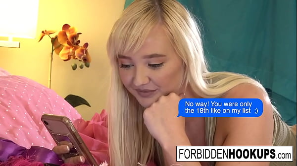 Big boobed babe takes her step-brothers fat cock