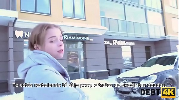 DEBT4k. Teen babe wants to go shopping but first sucks on boner