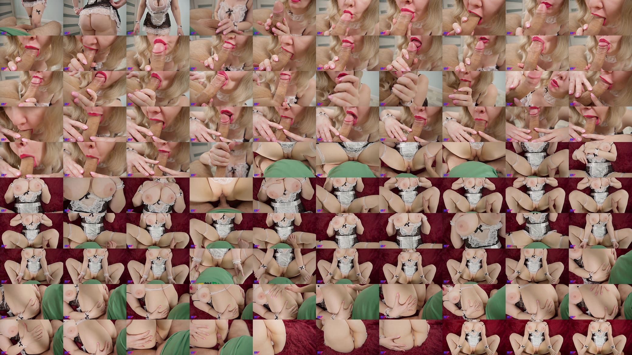 Slutty blonde maid sucks her boss&#039;s cock and gets fucked shaking her big tits 预览图