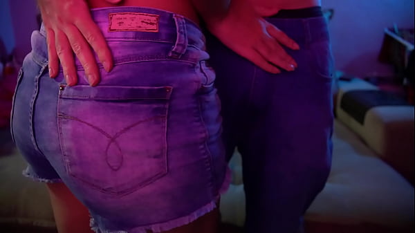 Collegecouple - BOUNCING on his lap with jeans shorts, he came THROUGH underwear
