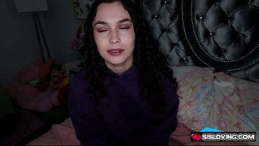 Stepsister Alina Voss takes charge of the situation of getting a taste of her stepbros cock and showing him she loves cock