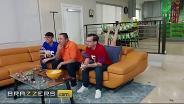 Download Video - BRAZZERS - Desiree Dulce&comma; Destiny Mira & September Reign Enjoy A Lesbian 3some While The Guys Watch Football
