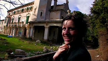 He takes her to an abandoned house to fuck her and cum on her face!
