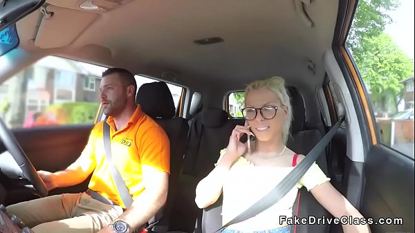 Big cock guy fucks big tits driving student
