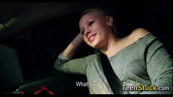 shy blonde in my car ready to give handjob