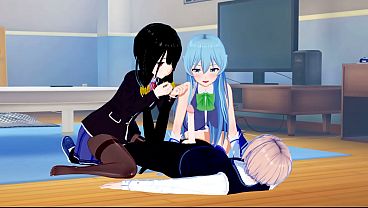 KonoSuba Aqua & Fubuki - Koikatsu Threesome 3D Anime Hentai
