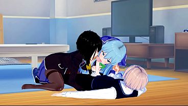 KonoSuba Aqua & Fubuki - Koikatsu Threesome 3D Anime Hentai