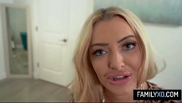 Horny blonde stepmom Linzee Ryder fucks with her stepson on St Patrics day