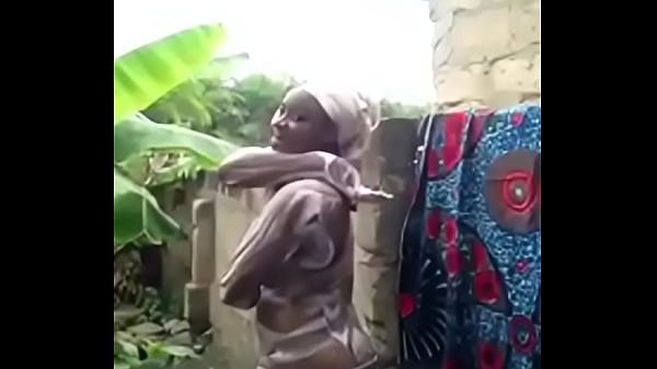 african babe taking bath