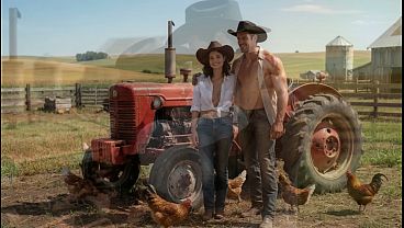 In the barn, the wife ends up with her husband's cock deep inside her - AI-generated content