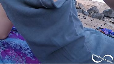 Petite girl gets fucked on a public beach