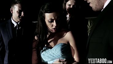 Innocent teen gangbanged on prom night by big dick BF and friends