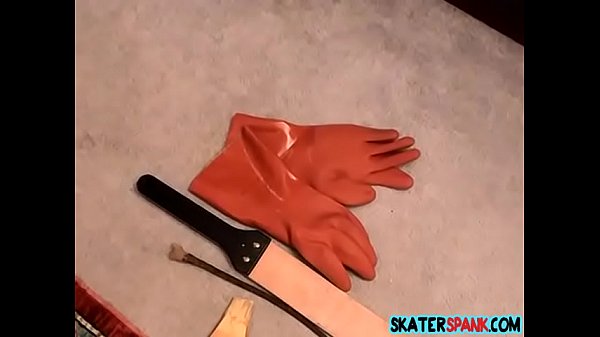 Young guy gets rough paddling across his tight ...