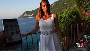 Wearing Vibrating Panties In Public Place - Hot Orgasm In Restaurant During Dessert