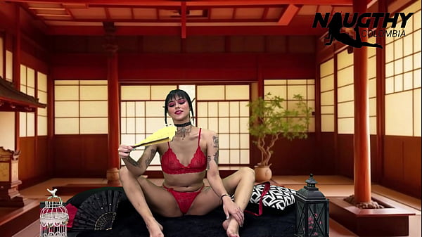 Beautiful Latin geisha enjoying her beautiful pussy