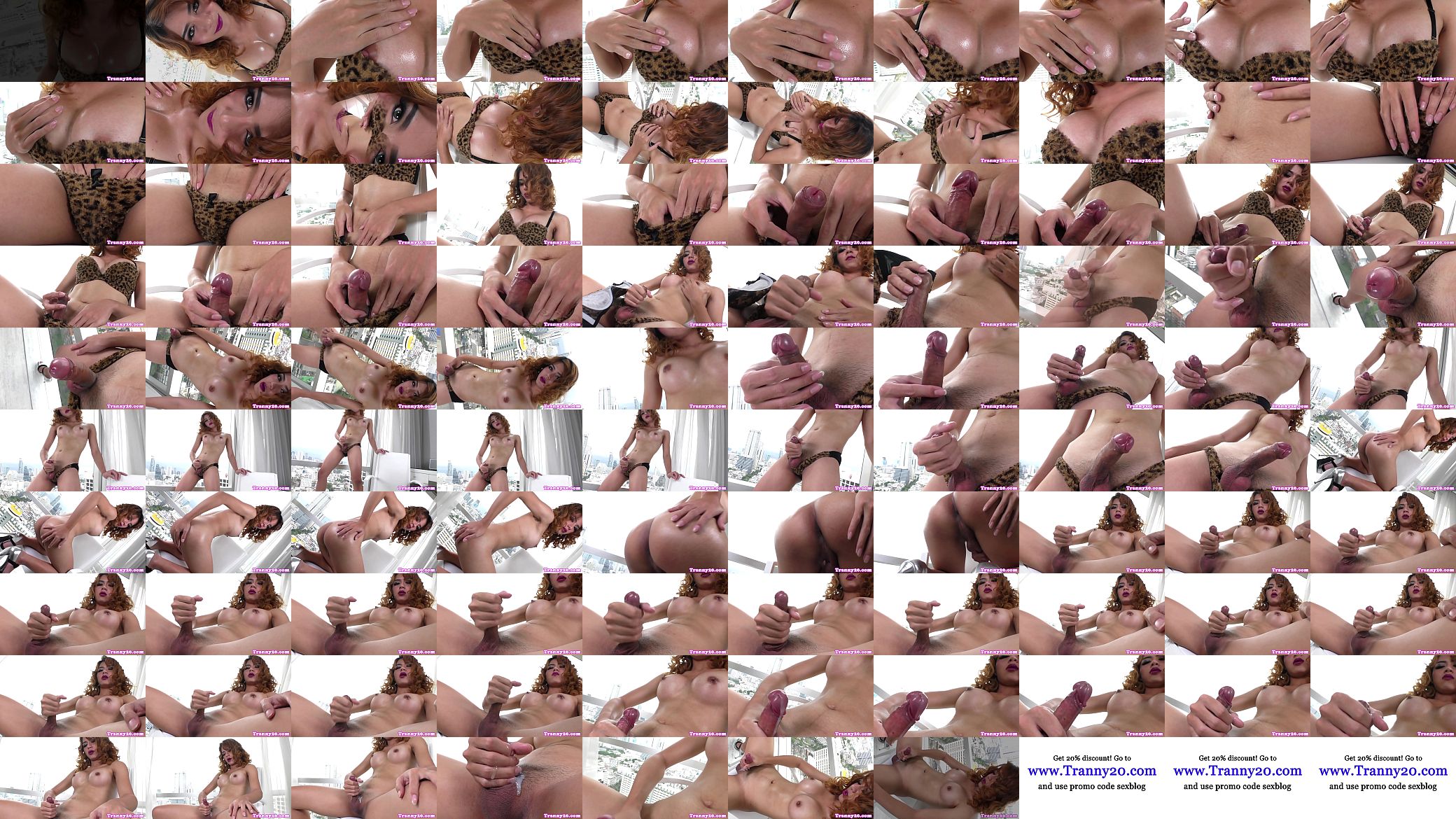 Asian trans babe stroking her dong 预览图
