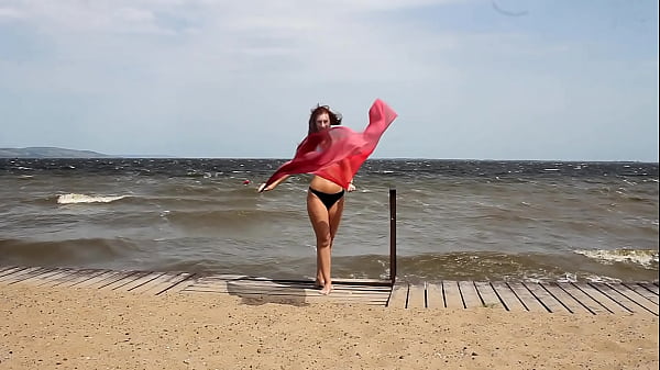 In bikini on Khuchugury beach