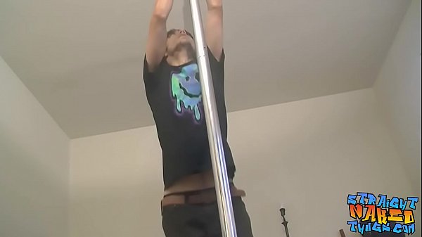 Tattooed straight thug masturbating after using...