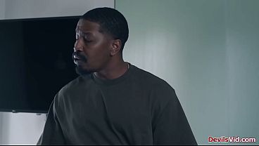 Blonde stepdaughter gets a good pounding from black stepdad