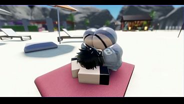 Roblox goth gets cracked on the beach by a futa latina hottie