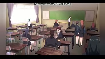 Let's Me Use Her Pussy 4 - Busty hentai student gives wet handjob
