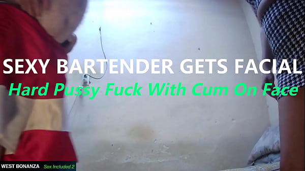 SEXY BARTENDER GETS FACIAL - Hard Pussy Fuck With Cum On Face