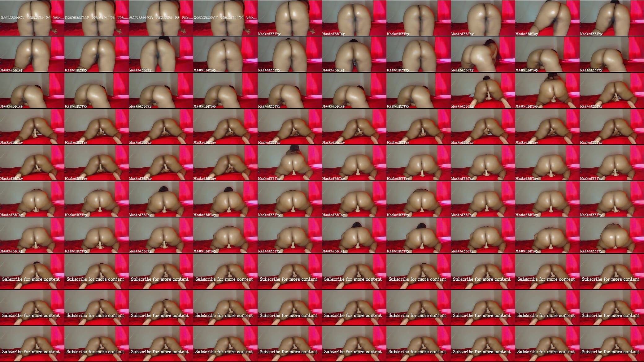 Chubby MaskedBBTay Oiled ass and dildo riding dildo 预览图