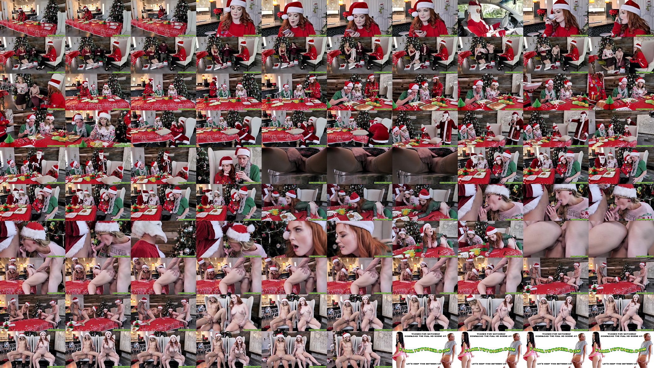 Hot family group sex for Christmas with Summer Hart and Charlotte Sins as the lucky men slams their pussies 预览图