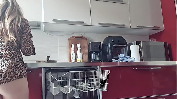 hot girl cleaning and asks questions at the end