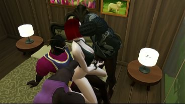 Redhead gets a gangbang against BBC 9 min