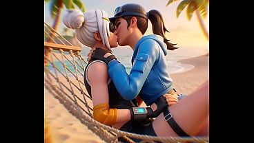 Cloud Striker x Dizzie Lesbian (Fortnite/ AI generated)