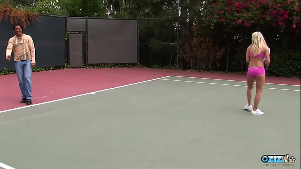 Tennis players work on their strokes by getting into a wild threesome with their coach
