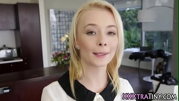 Tiny blonde gets cummed