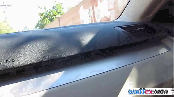 Blonde Gf toying her pussy in her car