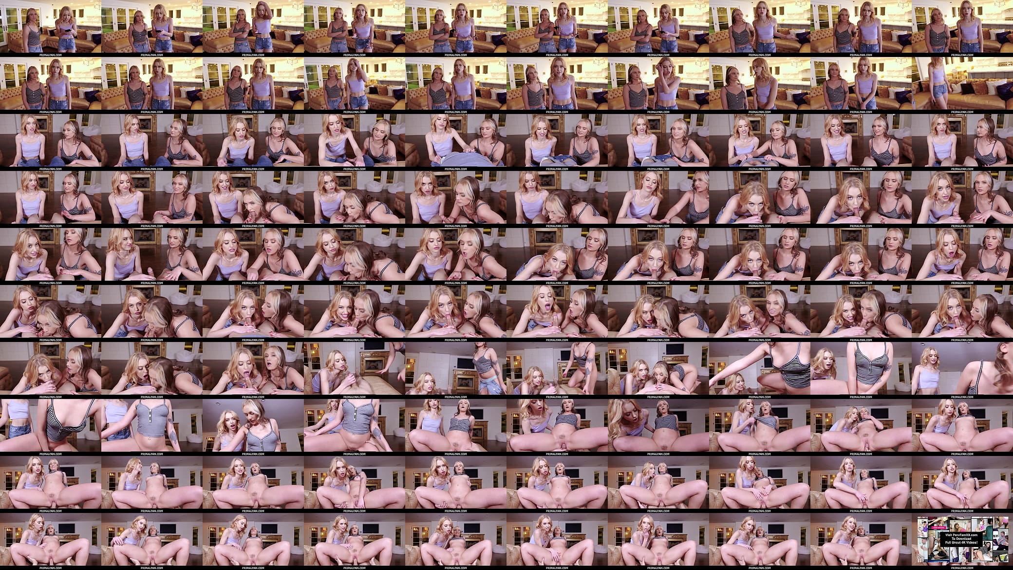 PrimalFam - Stepsisters taking turns pleasuring their horny stepbrothers cock 预览图