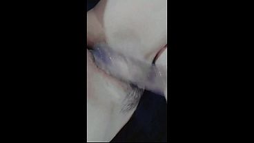 Long Sexting Session with Subtitles: Slim Goth Girl Shows Underwear and Ends with Orgasm